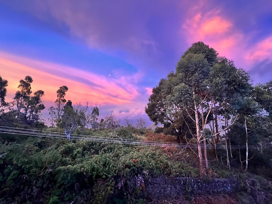 Dusk sky above the hills