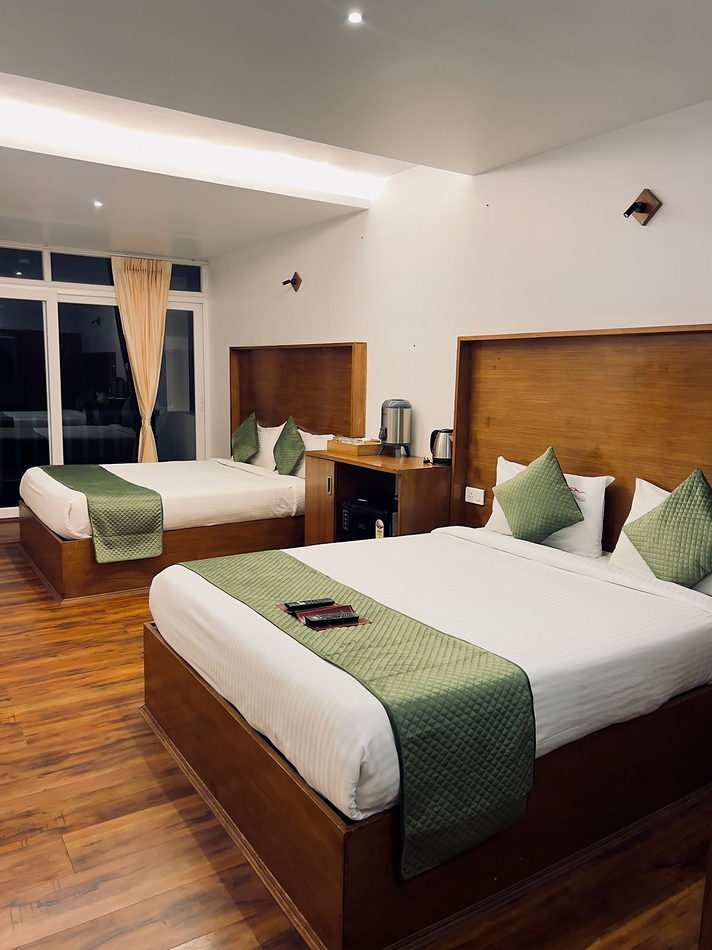 Luxury Room beds with tea and coffee station